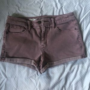 purple high rise denim wassimo? shorts